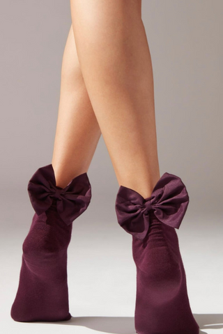 Italian Purple Bow Socks