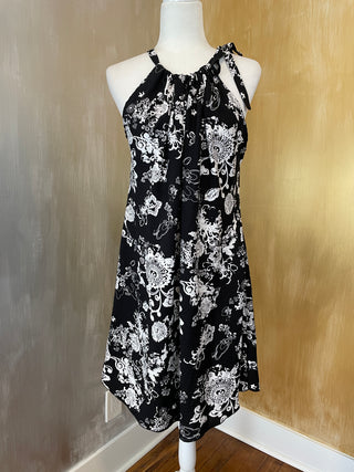 dress black white gold Black and White Print Wear 3 Ways Dress Short XS-M/0-6