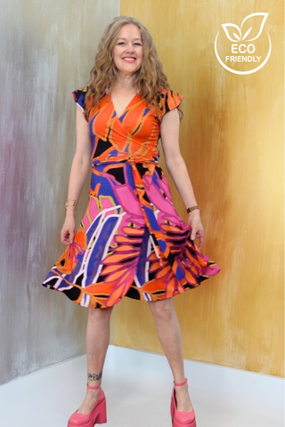 Bold Print Wrap Dress