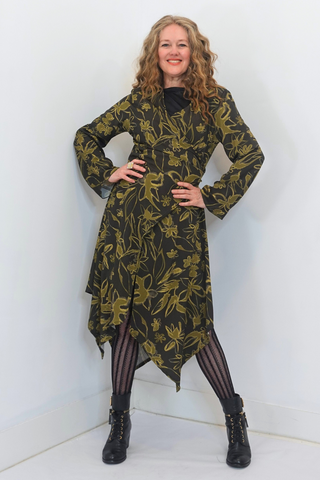Wear 3 Ways Olive Print Fall Duster