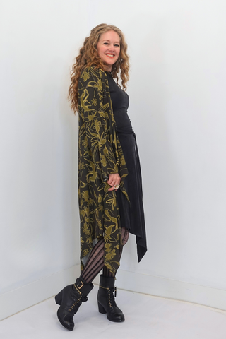 Wear 3 Ways Olive Print Fall Duster