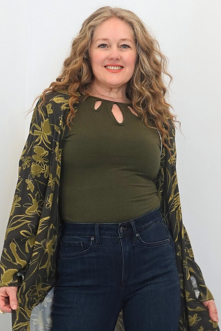 Easy Mix & Match Olive Cotton Knit Top