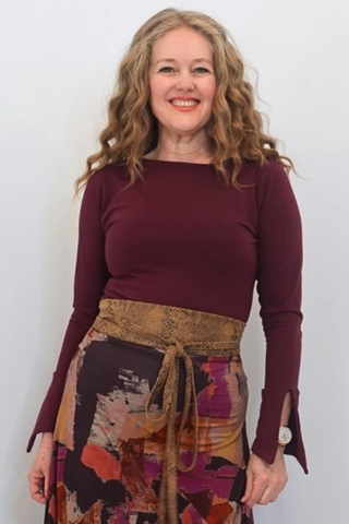 Easy Mix & Match Wine Knit Top