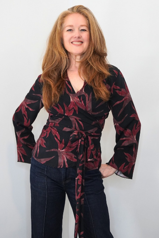 Wine Print Magic Blouse