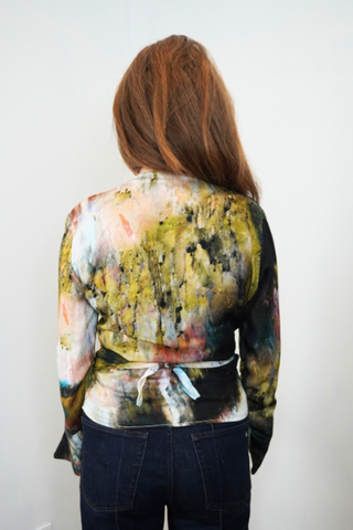 Watercolor Cuff Magic Blouse