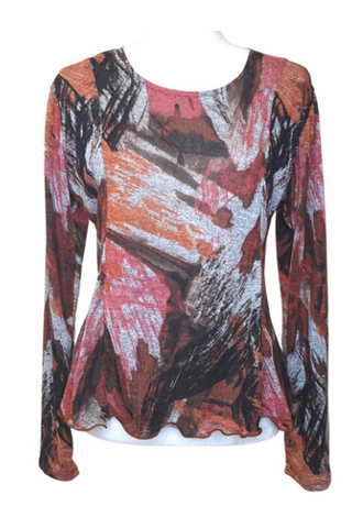 Pink Multi Magic Peplum Top M-L