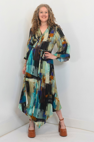 Triangle Hem Wrap Dress